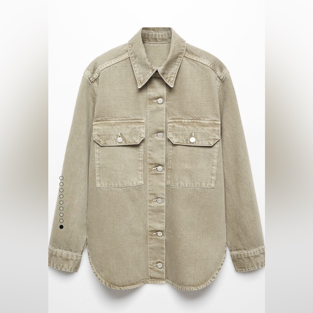 Khaki jean shacket